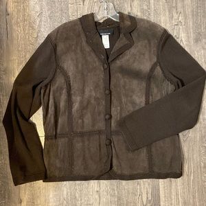 Jones NY suede and knit blazer